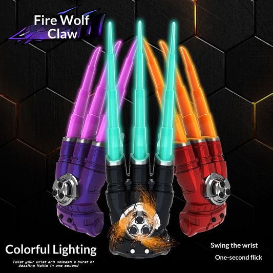 Fire Wolf Claw Retractable Light-Up Sound-Playing Rotating Toy